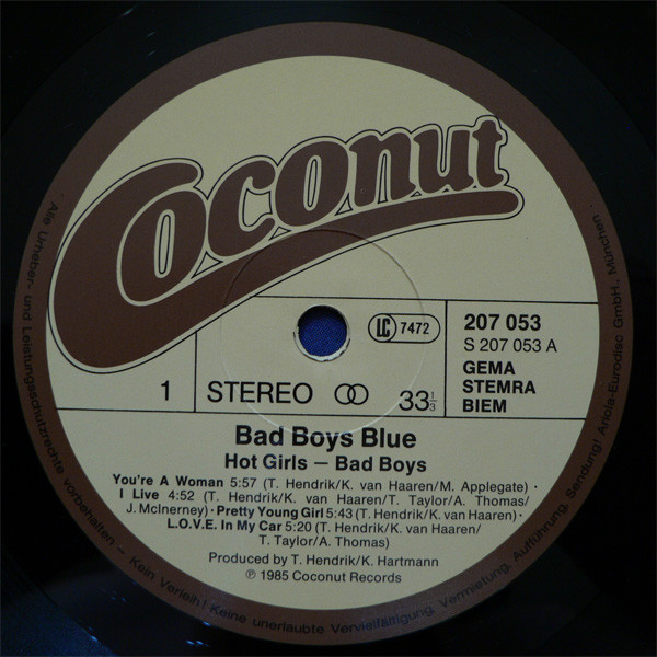 Bad Boys Blue - Hot Girls, Bad Boys | Coconut (207 053) - 3 Bad Boys Blue - Hot Girls, Bad Boys | Coconut (207 053) - 3