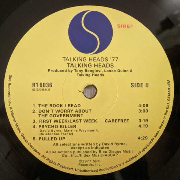 Talking Heads - Talking Heads: 77 | Sire (R1 6036) - 3