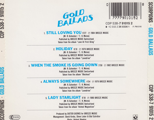 Scorpions - Gold Ballads | Harvest (CDP 538-7 91015 2) - 3