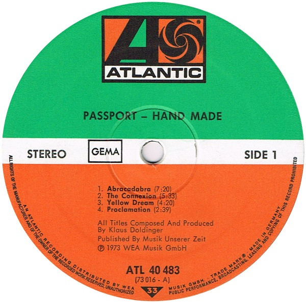 Passport - Hand Made | Atlantic (ATL 40 483) - 3