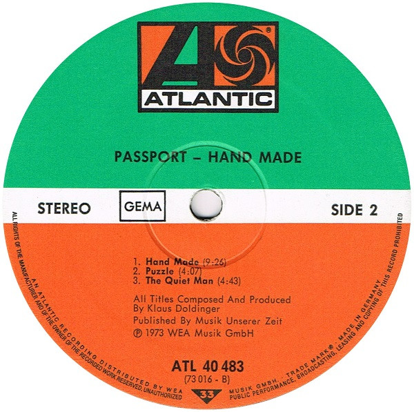 Passport - Hand Made | Atlantic (ATL 40 483) - 4
