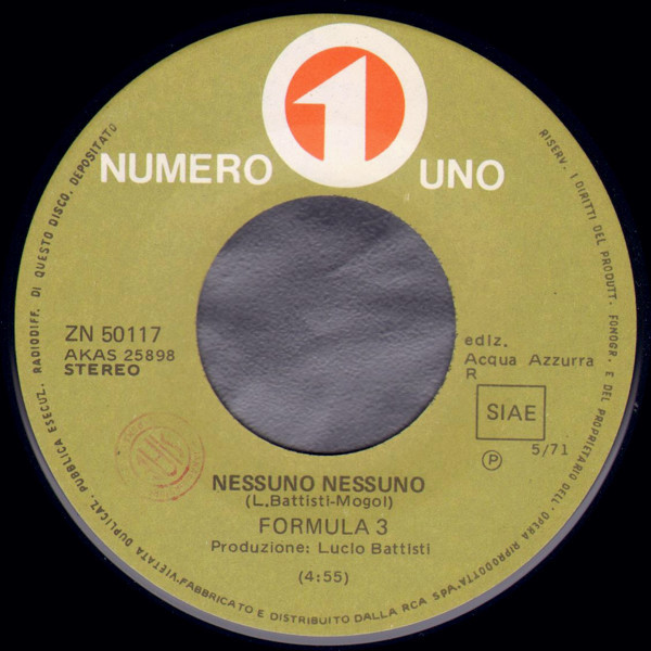 Formula 3 - Nessuno Nessuno | Numero Uno (ZN 50117) - 3 Formula 3 - Nessuno Nessuno | Numero Uno (ZN 50117) - 3