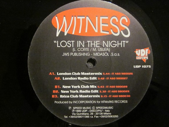 Witness - Lost In The Night | UDP (UDP 1075) - 2