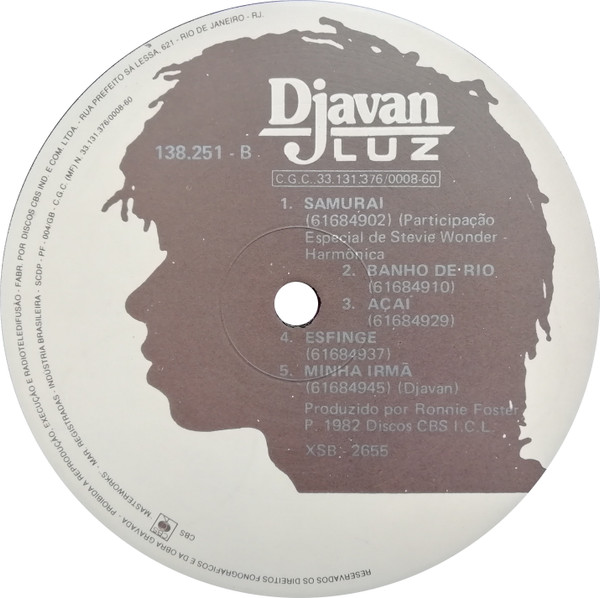 Djavan - Luz | Discos CBS (138.251) - 4 Djavan - Luz | Discos CBS (138.251) - 4