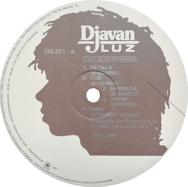 Djavan - Luz | Discos CBS (138.251) - 3 Djavan - Luz | Discos CBS (138.251) - 3