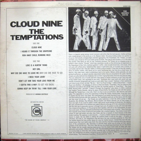 The Temptations - Cloud Nine | Gordy (GS939) - 2 The Temptations - Cloud Nine | Gordy (GS939) - 2