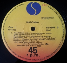 Madonna - Material Girl | Sire (92 0304 0) - 3