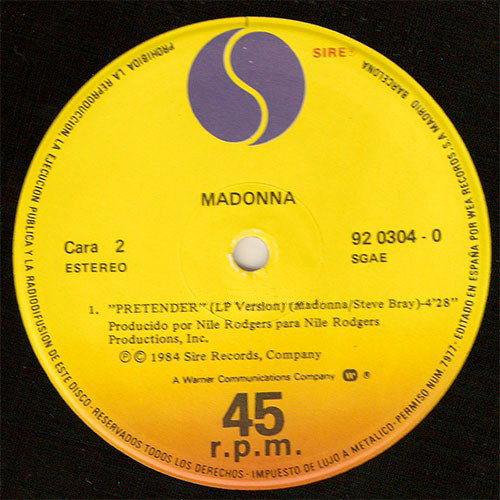 Madonna - Material Girl | Sire (92 0304 0) - 4