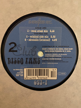 2 Club - Disco Fans 2003 | Energized Records (DMD ENG 057-1) - 2