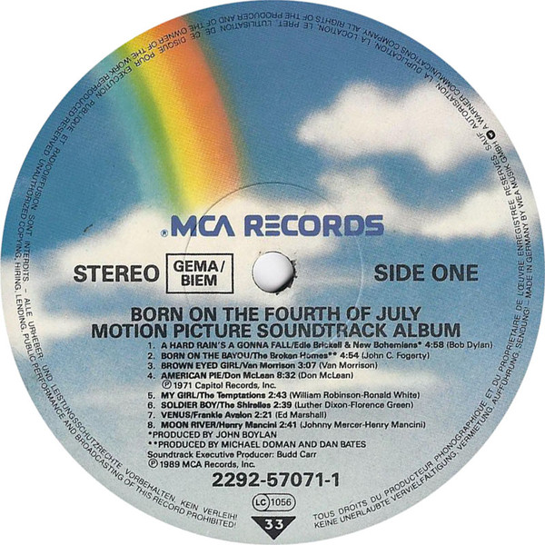 Various - Born On The Fourth Of July - Motion Picture Soundtrack Album | MCA Soundtracks (MCA 6340) - 2