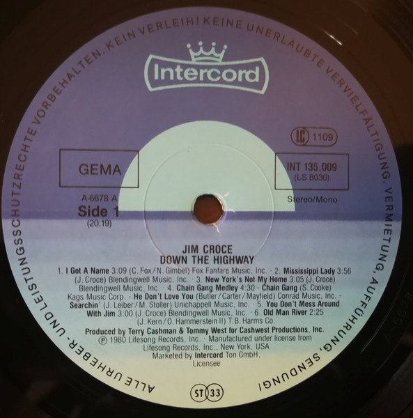 Jim Croce - Down The Highway | Intercord (INT 135.009) - 3 Jim Croce - Down The Highway | Intercord (INT 135.009) - 3