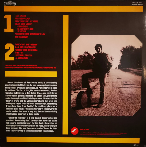 Jim Croce - Down The Highway | Intercord (INT 135.009) - 2 Jim Croce - Down The Highway | Intercord (INT 135.009) - 2
