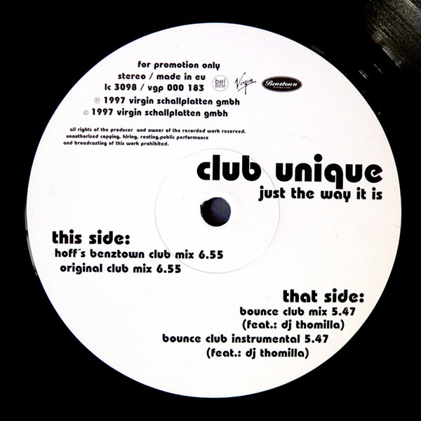 Club Unique - Just The Way It Is | Virgin (000 183) - 2