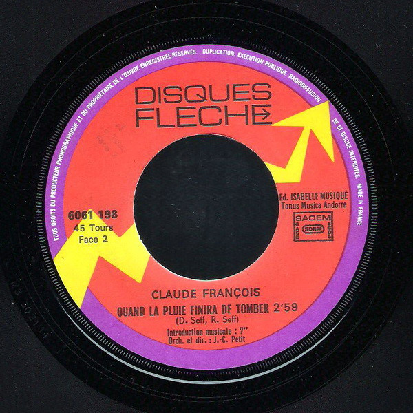Claude François - Le Téléphone Pleure | Disques Flèche (6061 198) - 4