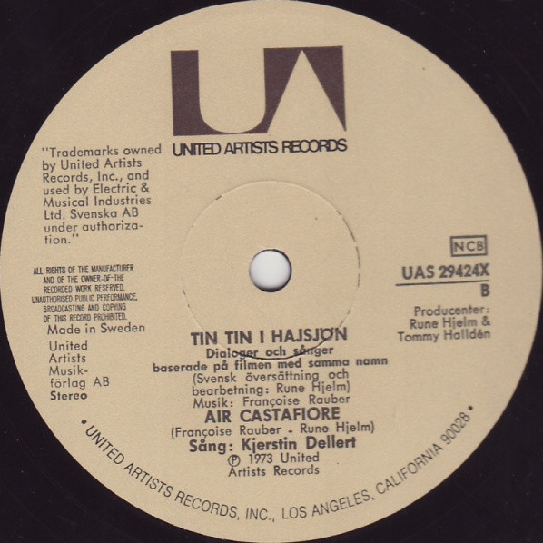 Hergé - Tintin I Hajsjön | United Artists Records (UAS 29424 X) - 4