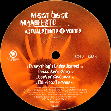 Meat Beat Manifesto - Actual Sounds + Voices | Play It Again Sam Records (BIAS 345 DLP) - 3