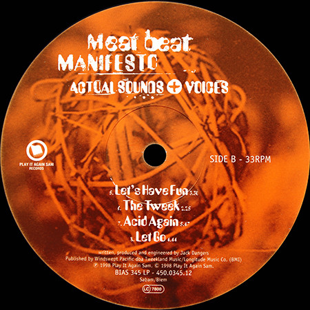 Meat Beat Manifesto - Actual Sounds + Voices | Play It Again Sam Records (BIAS 345 DLP) - 4