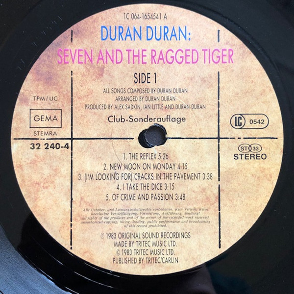 Duran Duran - Seven And The Ragged Tiger | EMI (1C 064 1654541) - 3