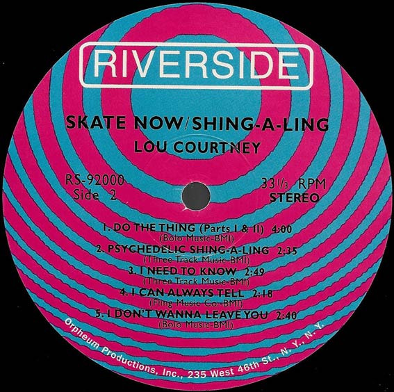 Lou Courtney - Skate Now / Shing-A-Ling | Riverside Records (92000) - 4 Lou Courtney - Skate Now / Shing-A-Ling | Riverside Records (92000) - 4