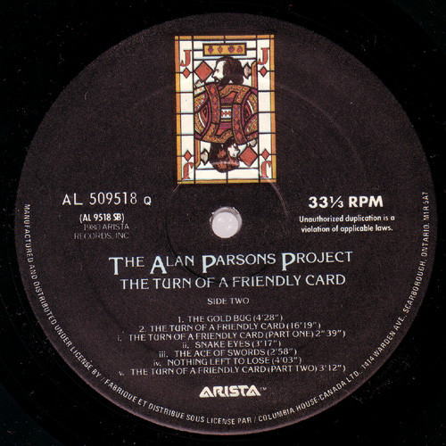 The Alan Parsons Project - The Turn Of A Friendly Card | Arista (AL 509518) - 4