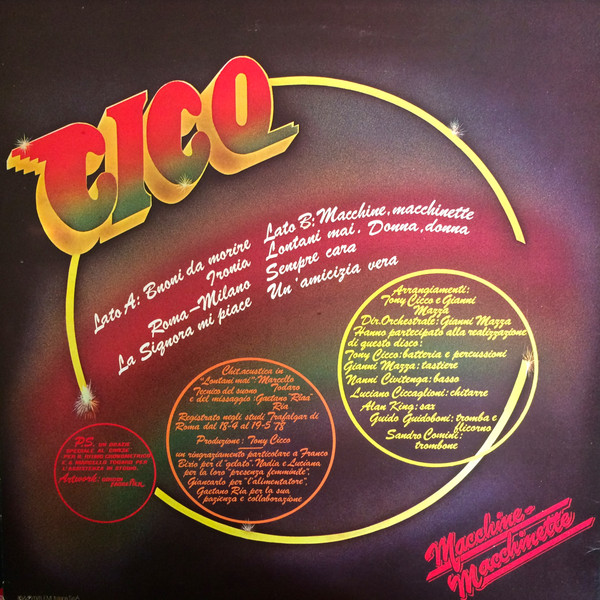Tony Cicco - Macchine - Macchinette | EMI (3C 064-18344) - 2