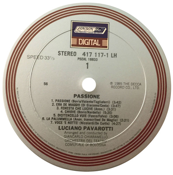 Luciano Pavarotti - Passione | Decca (417 117-1) - 3 Luciano Pavarotti - Passione | Decca (417 117-1) - 3