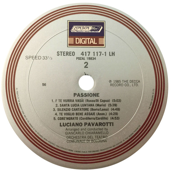Luciano Pavarotti - Passione | Decca (417 117-1) - 4 Luciano Pavarotti - Passione | Decca (417 117-1) - 4