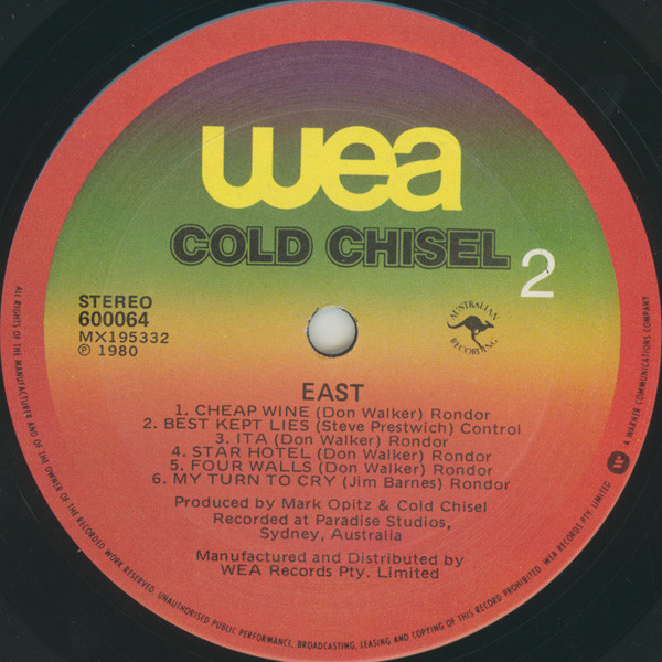 Cold Chisel - East | WEA (600064) - 4