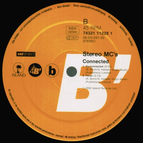 Stereo MC's - Connected | 4th & Broadway (74321 11228 1) - 4
