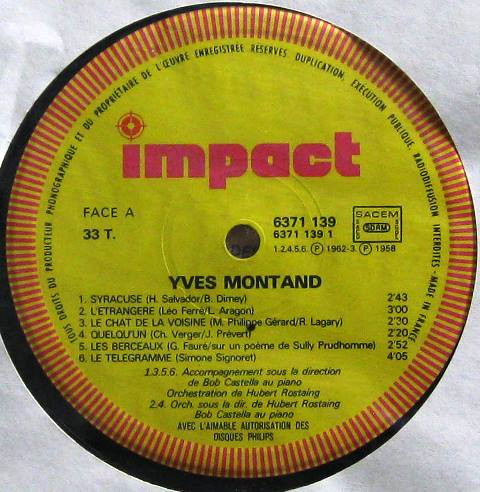 Yves Montand - Yves Montand | Impact (6371 139) - 4
