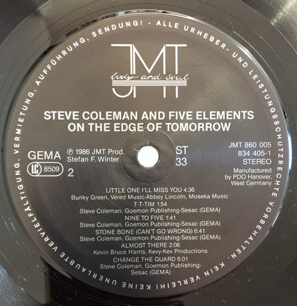Steve Coleman And Five Elements - On The Edge Of Tomorrow | JMT (JMT 860005) - 4