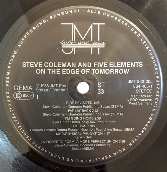 Steve Coleman And Five Elements - On The Edge Of Tomorrow | JMT (JMT 860005) - 3
