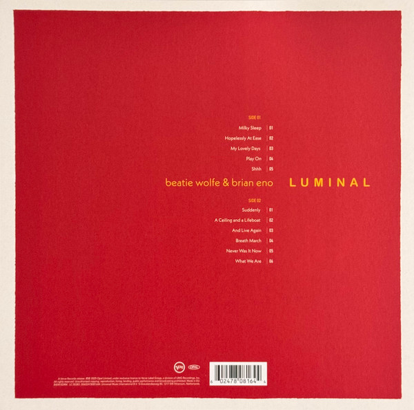Beatie Wolfe & Brian Eno - Luminal | Verve Records (00602478081644) - 2 Beatie Wolfe & Brian Eno - Luminal | Verve Records (00602478081644) - 2