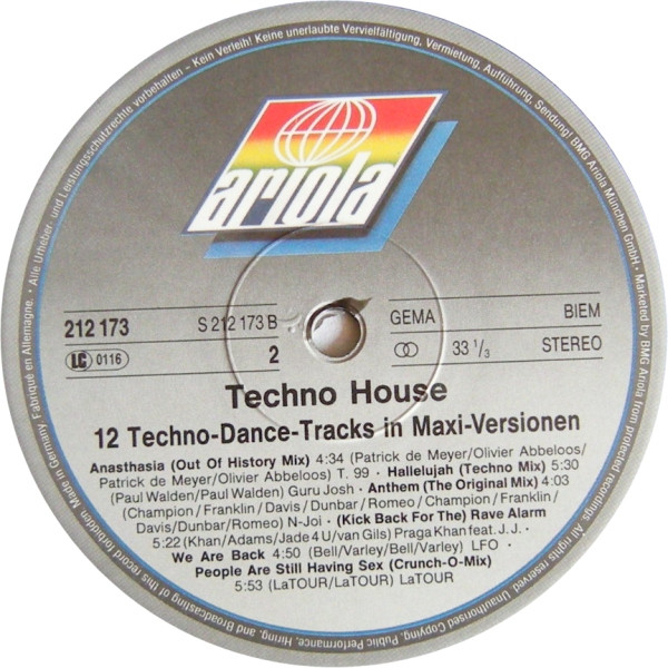 Various - Techno House | Ariola (212 173) - 4 Various - Techno House | Ariola (212 173) - 4
