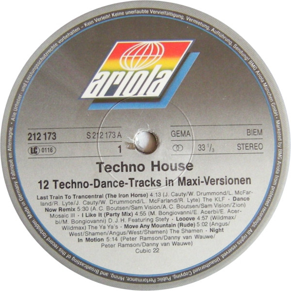Various - Techno House | Ariola (212 173) - 3 Various - Techno House | Ariola (212 173) - 3
