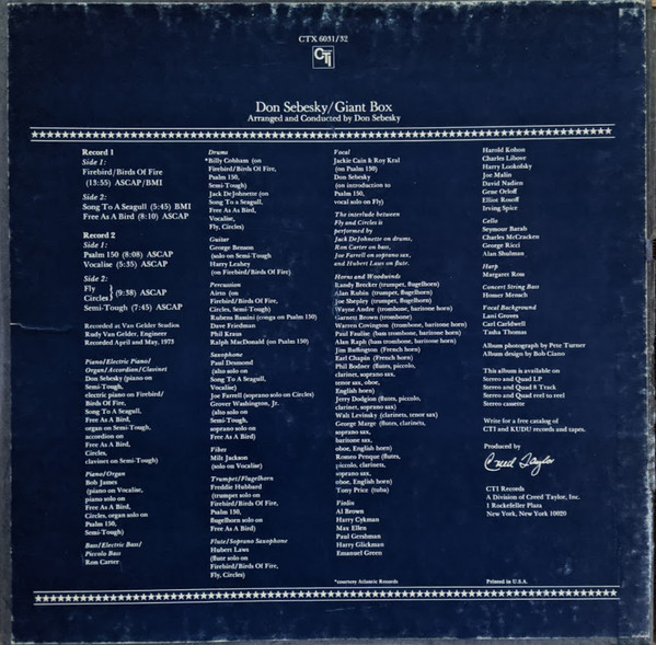 Don Sebesky - Giant Box (2LP - Boxset) [Vinyl] | CTI Records (CTX 6031/32) - 4
