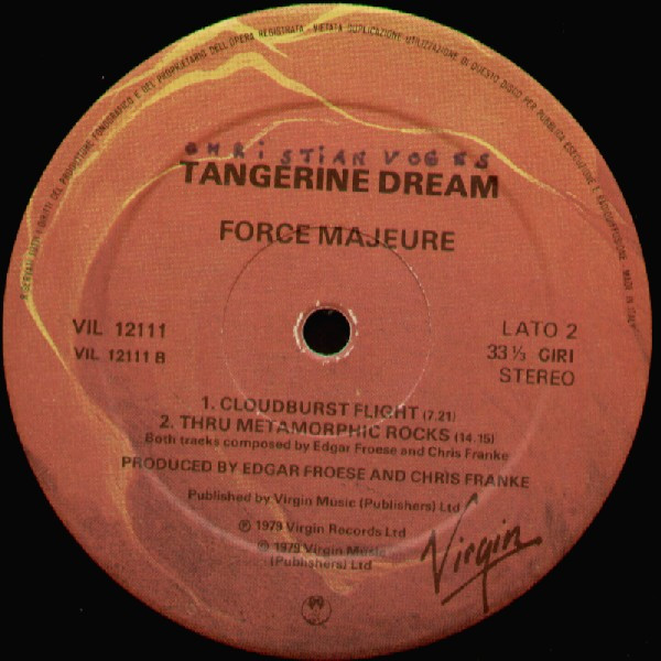 Tangerine Dream - Force Majeure | Virgin (VIL 12111) - 4 Tangerine Dream - Force Majeure | Virgin (VIL 12111) - 4