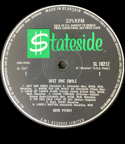 Gene Pitney - Just One Smile | Stateside (SL 10212) - 3