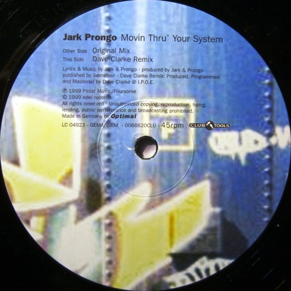 Jark Prongo - Movin Thru' Your System | Club Tools (0066620CLU) - 4 Jark Prongo - Movin Thru' Your System | Club Tools (0066620CLU) - 4