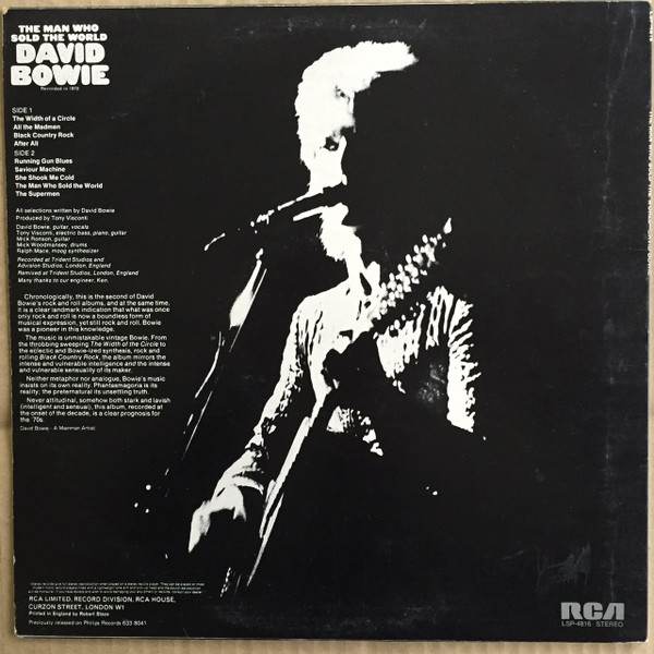 David Bowie - The Man Who Sold The World | RCA Victor (LSP-4816) - 2