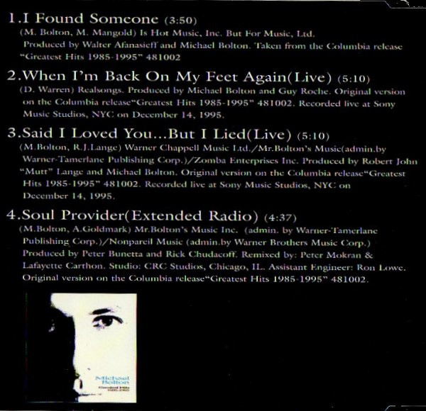 Michael Bolton - I Found Someone | Columbia (COL 662935 2) - 3