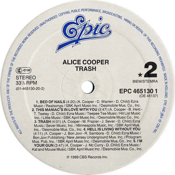 Alice Cooper - Trash | Epic (EPC 465130 1) - 4