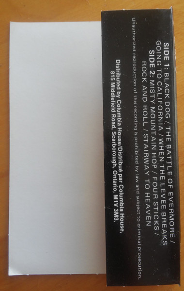 Led Zeppelin - Untitled [Cassette] | Atlantic (CS-19129) - 2