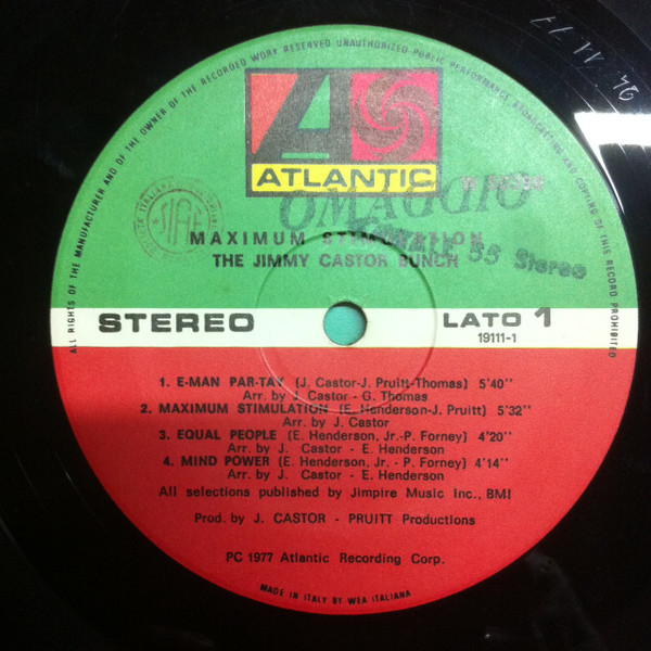 The Jimmy Castor Bunch - Maximum Stimulation | Atlantic (W 50398) - 2