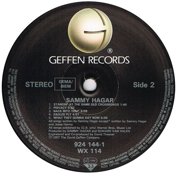 Sammy Hagar - Sammy Hagar | Geffen Records (924 144-1) - 4