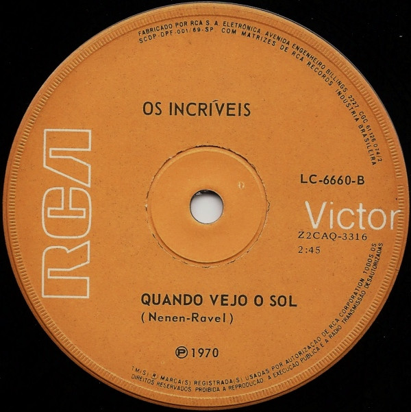 Os Incríveis - Eu Te Amo Meu Brasil | RCA Victor (LC-6660) - 2