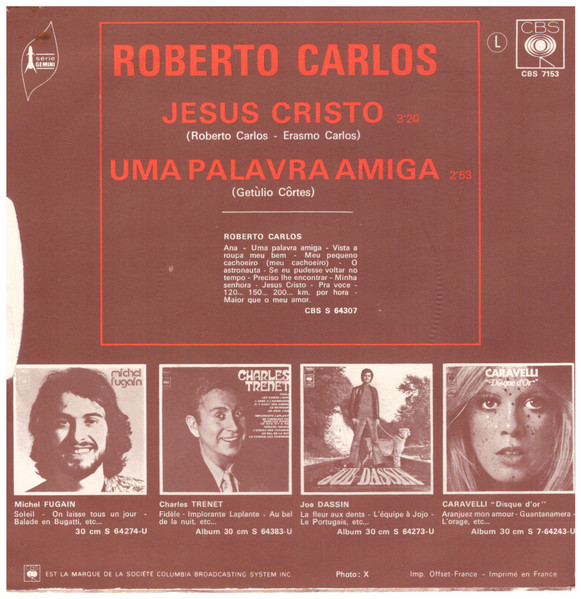 Roberto Carlos - Jesus Cristo / Una Palavra Amiga | CBS (7153) - 2