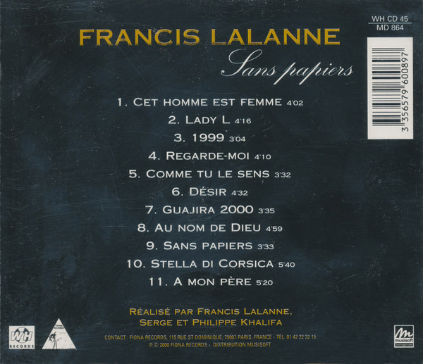 Francis Lalanne - Sans Papiers | WH Records (WH CD 45) - 2
