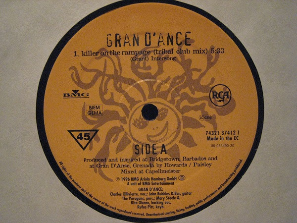 Gran D'Ance - Killer On The Rampage | RCA (74321 37412 1)