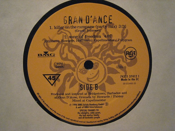 Gran D'Ance - Killer On The Rampage | RCA (74321 37412 1) - 2